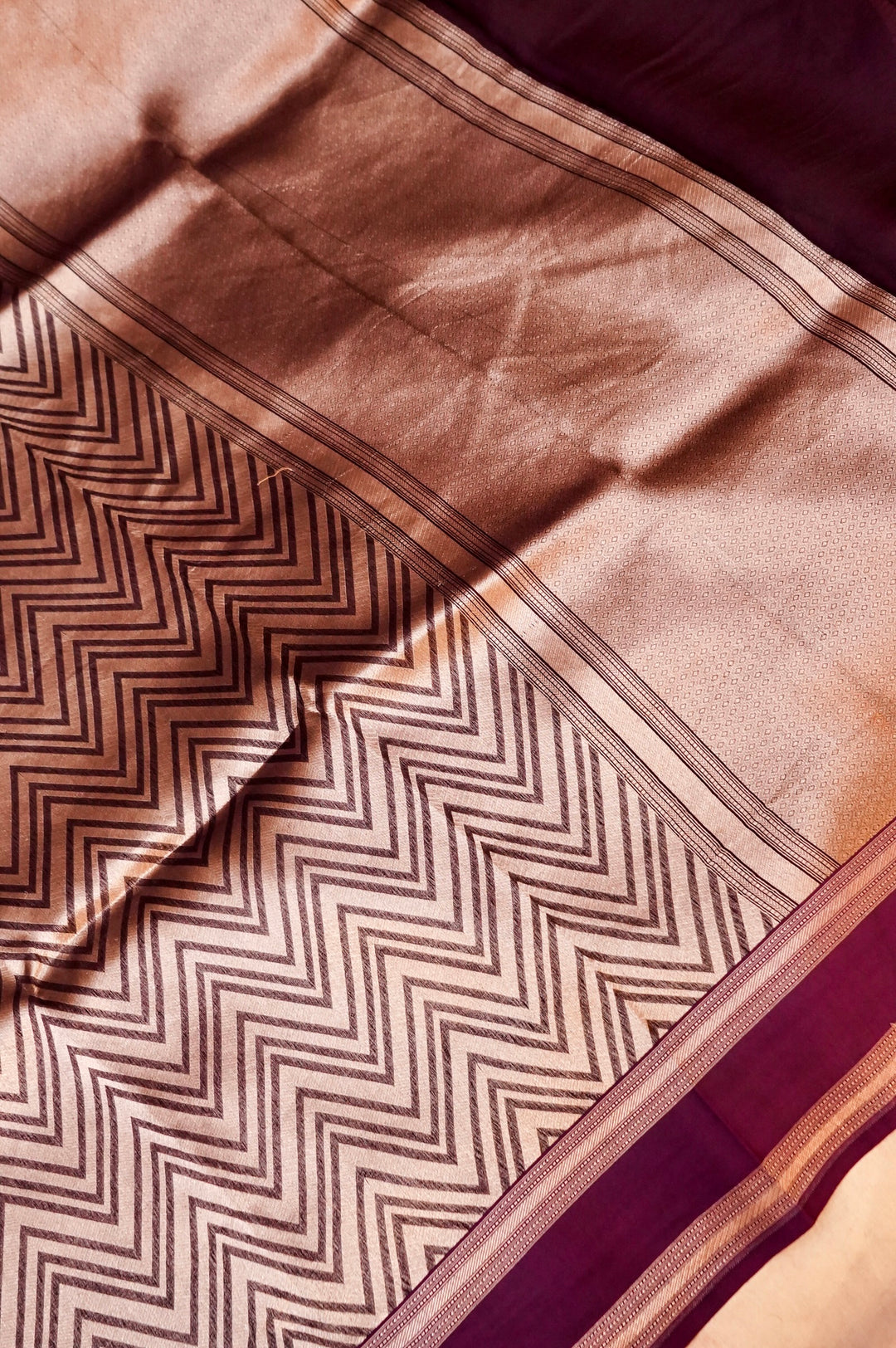 Royal Plum Charm – Purple Pure Handloom Organza Silk Patli Saree with Designer Weaving