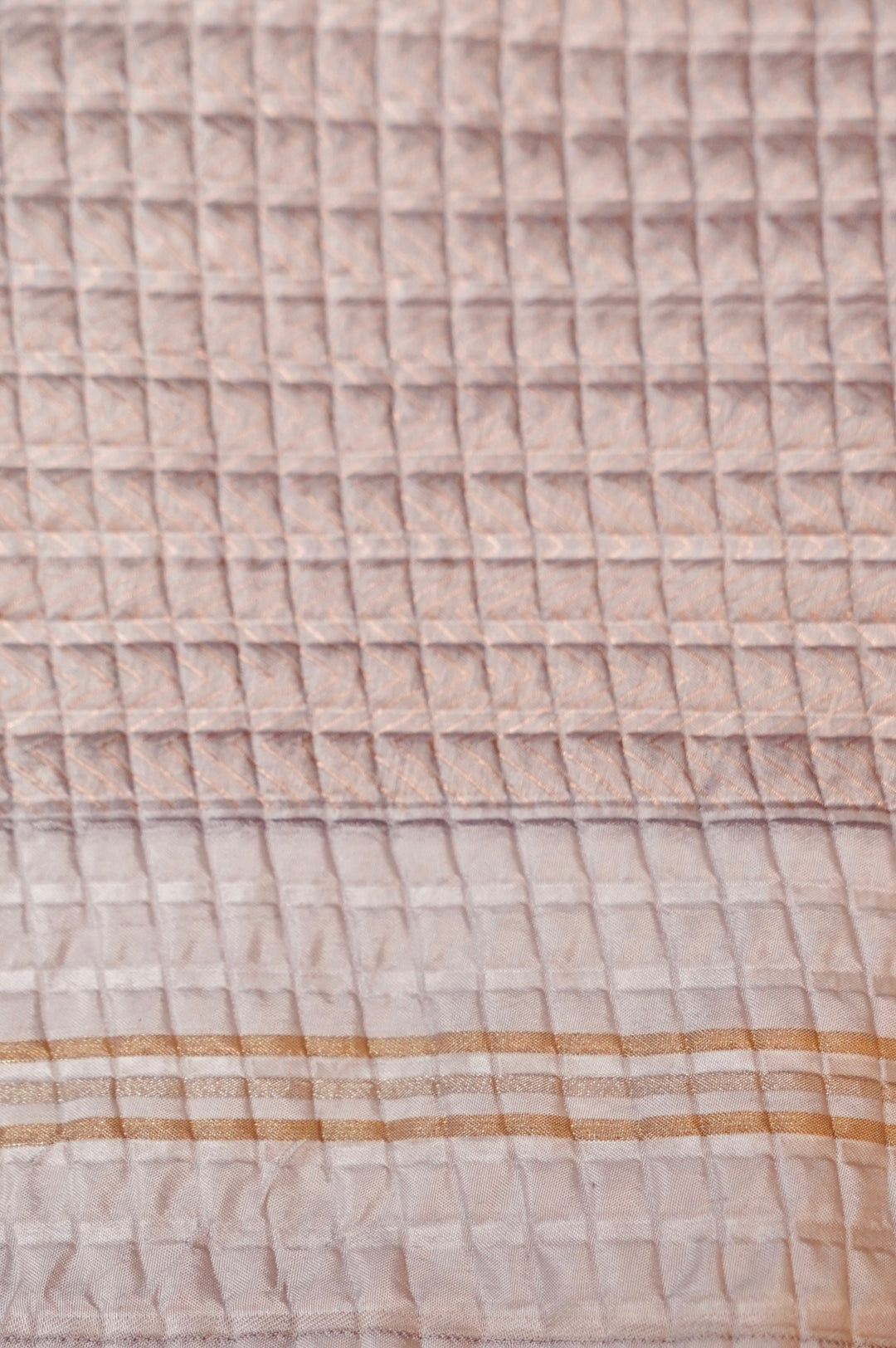 Grey Checkered Grace Pure Banarasi Silk Organza Saree View 6