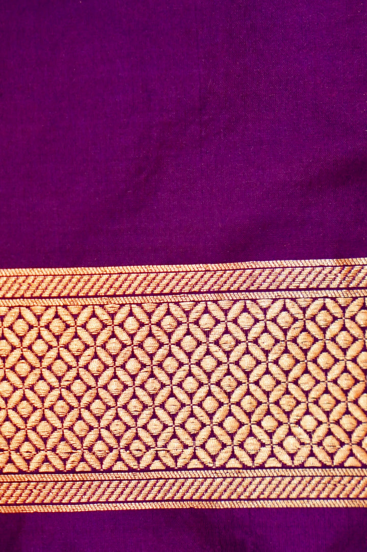 Handwoven Banarasi Purple Pure Katan Silk contemporary Saree