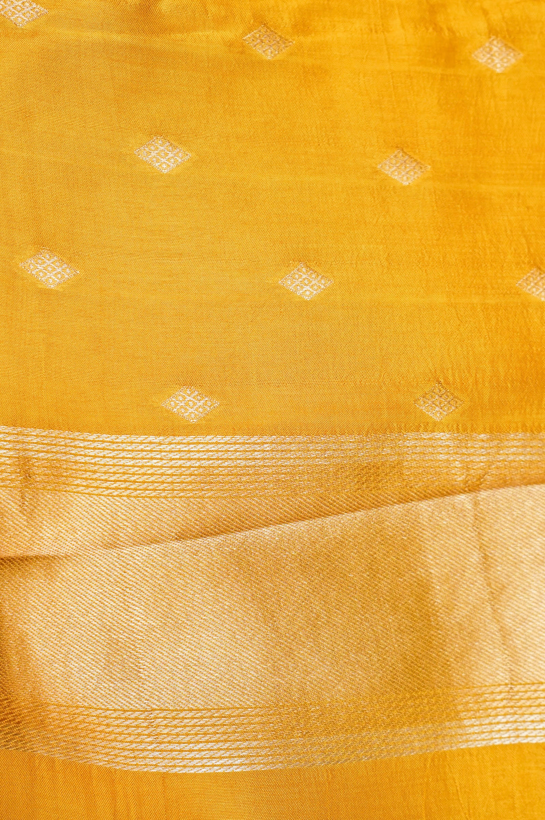 Yellow Contemporary Banarasi Silk Saree with Sona Rupa Zari Weave