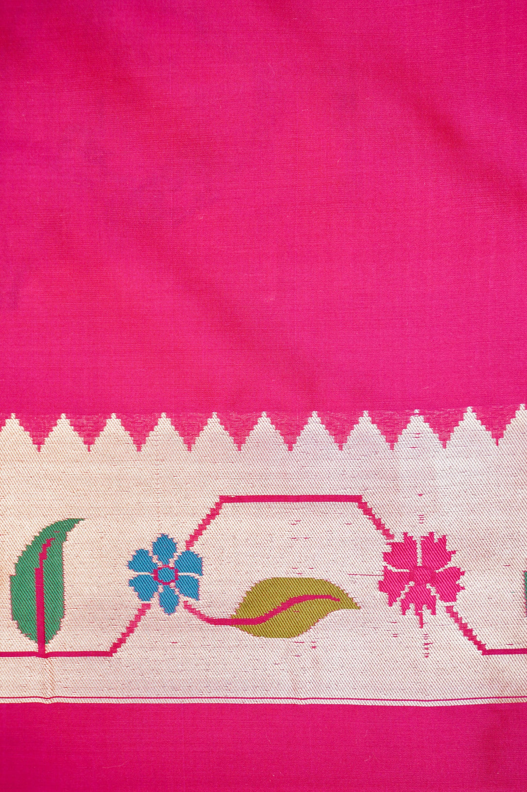 Pink Handloom Banarasi Pure Katan Silk Shahi Saree with Paithani Border & Pallu