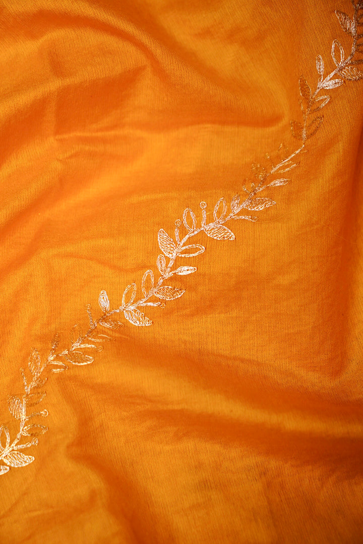 Pure Mul Silk Suit with Peacock Embroidered Neckline and Pitta Zari Dupatta