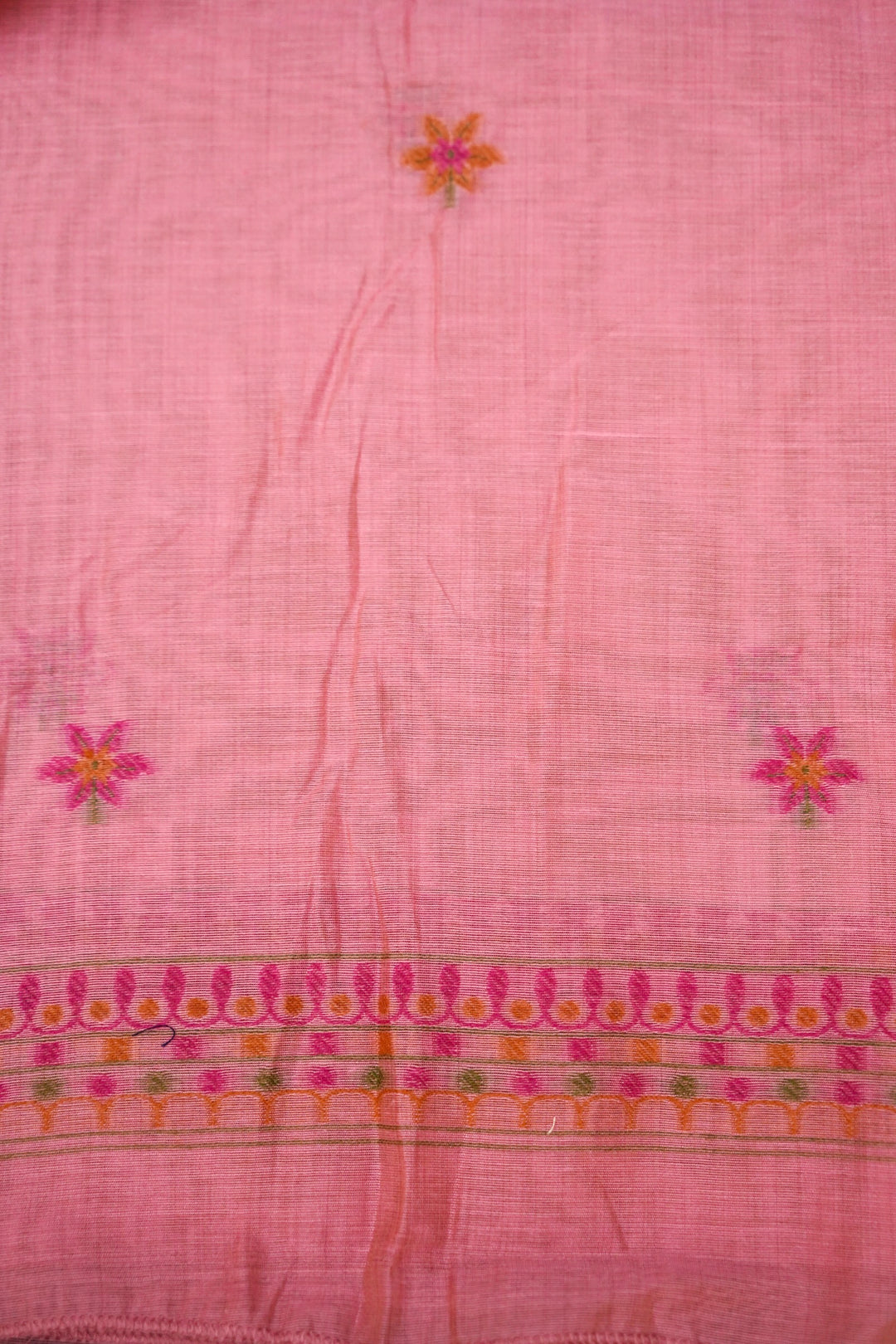 Charming Pink Meenakari Floral Cotton Silk Suit Set