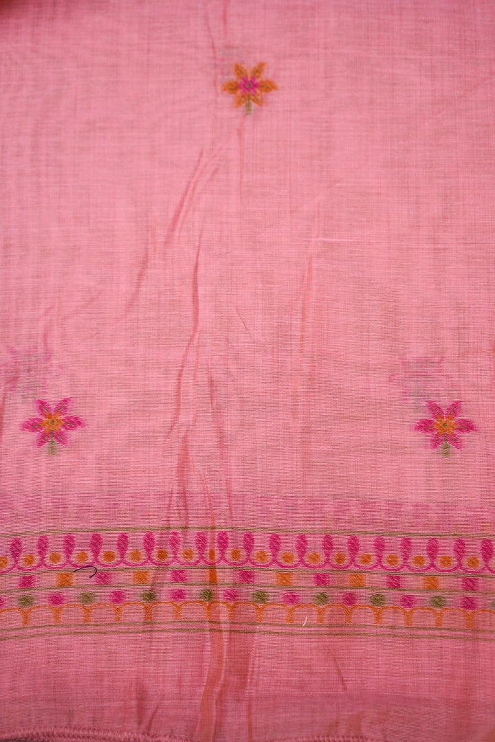 Charming Pink Meenakari Floral Cotton Silk Suit Set