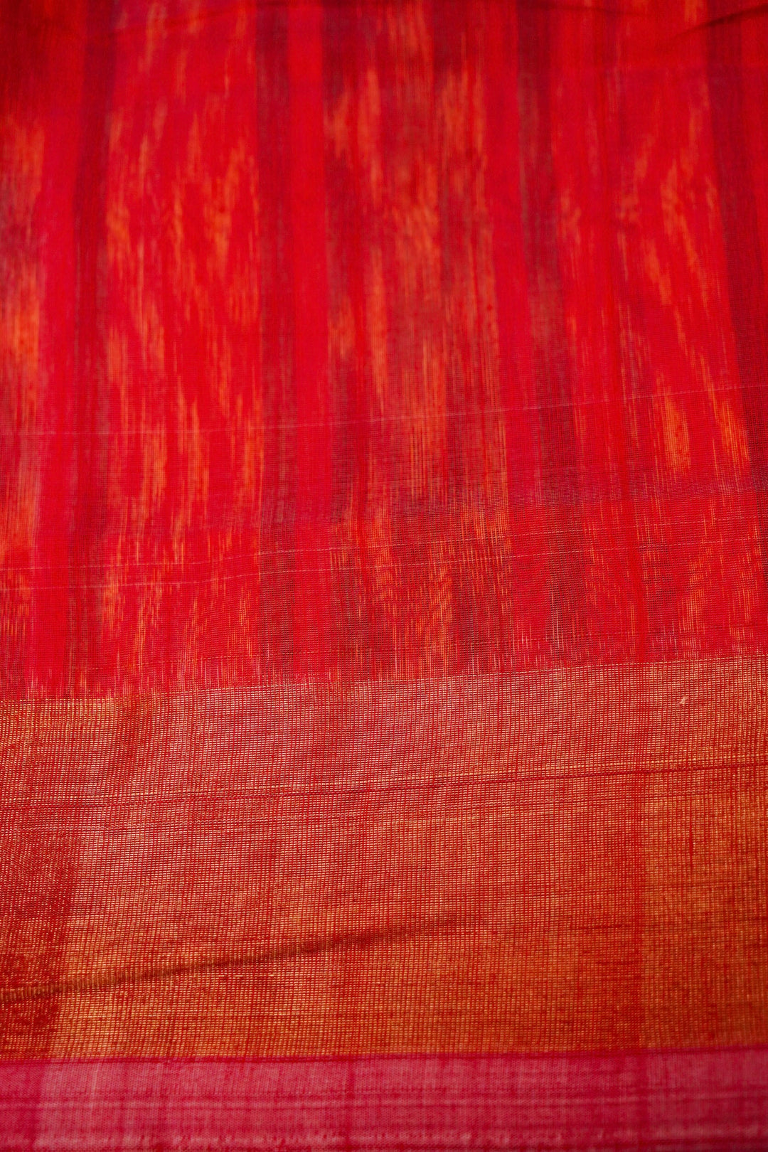 White Patola Cotton Silk Saree with Multi-Color Geometric Design