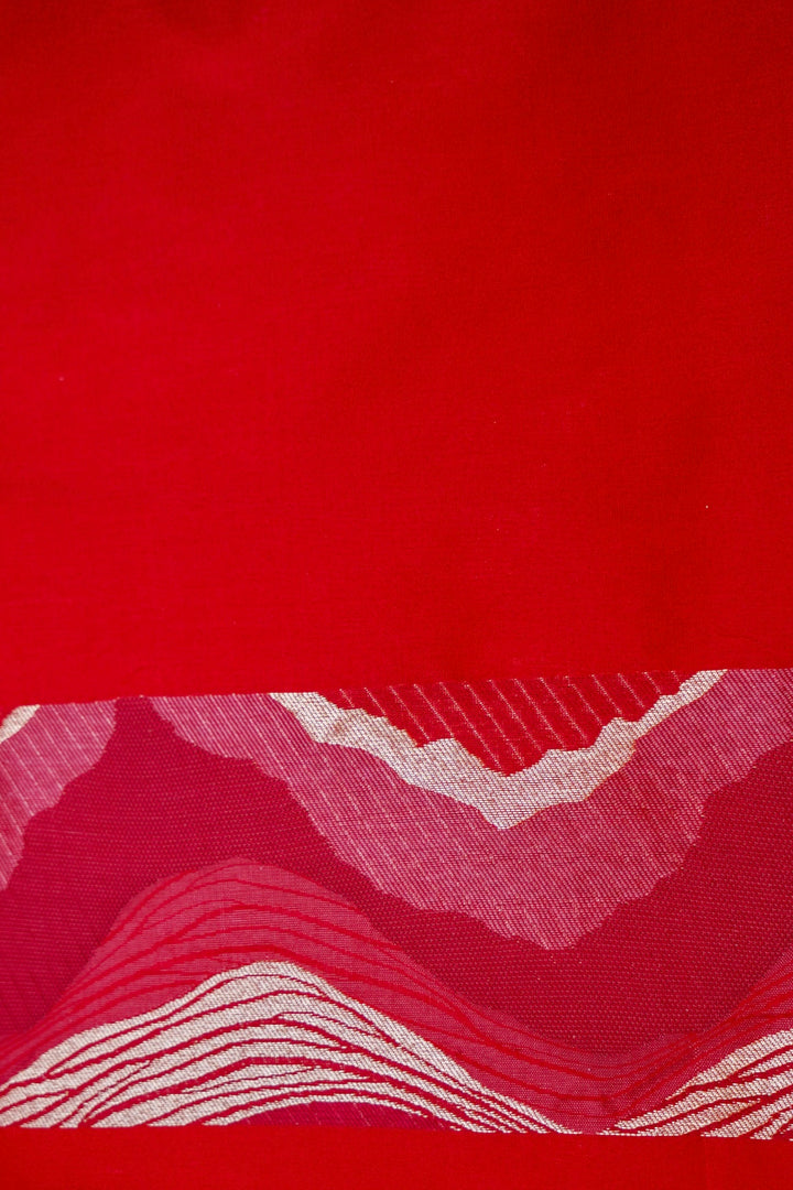 Banarasi Handloom Crimson Dune and Vine Katan Silk Banarasi Saree View 7