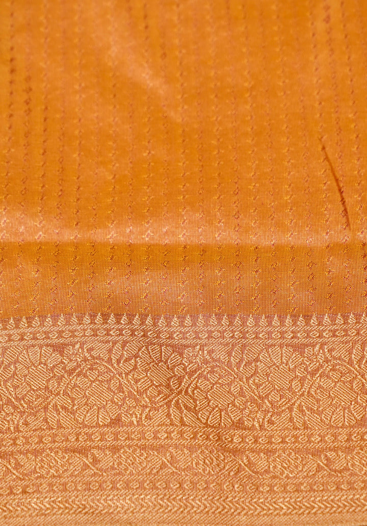 Mustard Yellow Handwoven Banarasi Pure Tanchoi Silk Saree