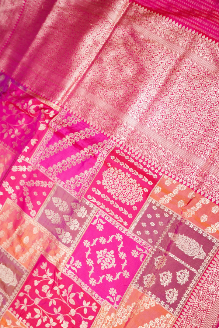 Handwoven Banarasi Pure Katan Silk Rangkat Saree Nita Ambani Inspired Zari Weave View 2