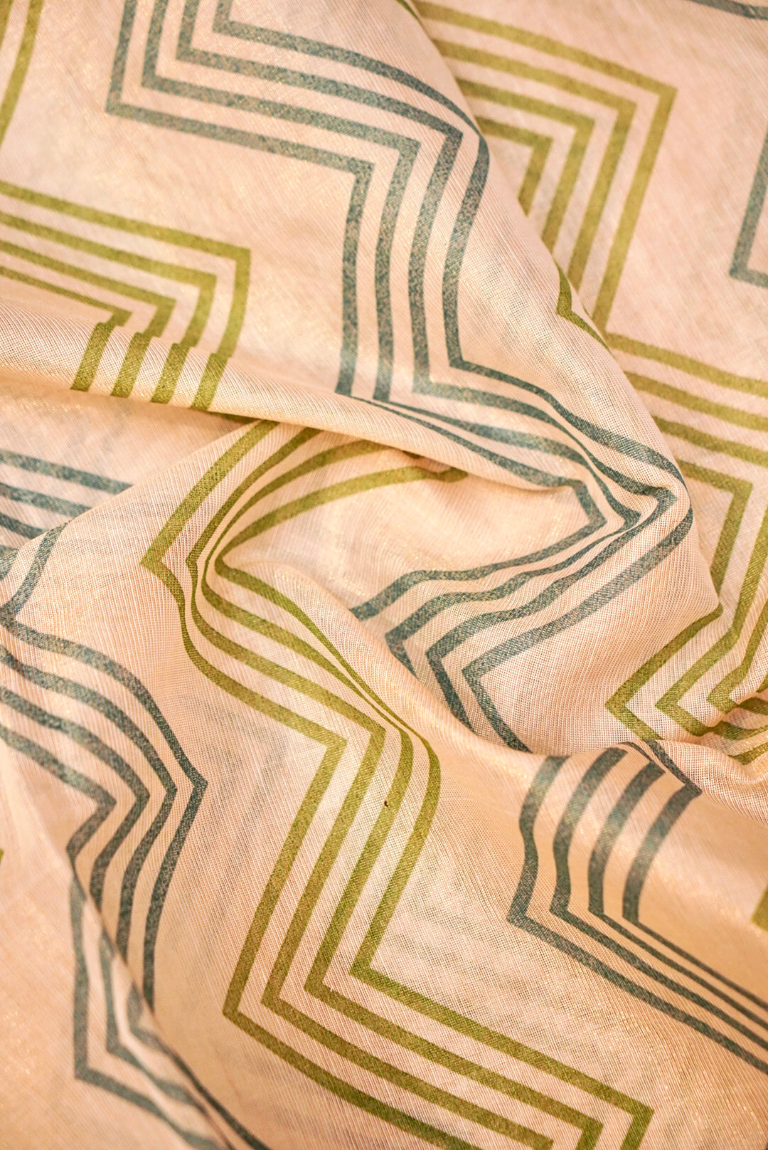 Rose Gold Chanderi Tissue Silk Suit with Handcrafted Elegance