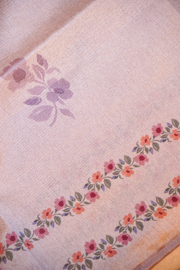 Lavender Banarasi Chanderi Tussar Silk Suit Set