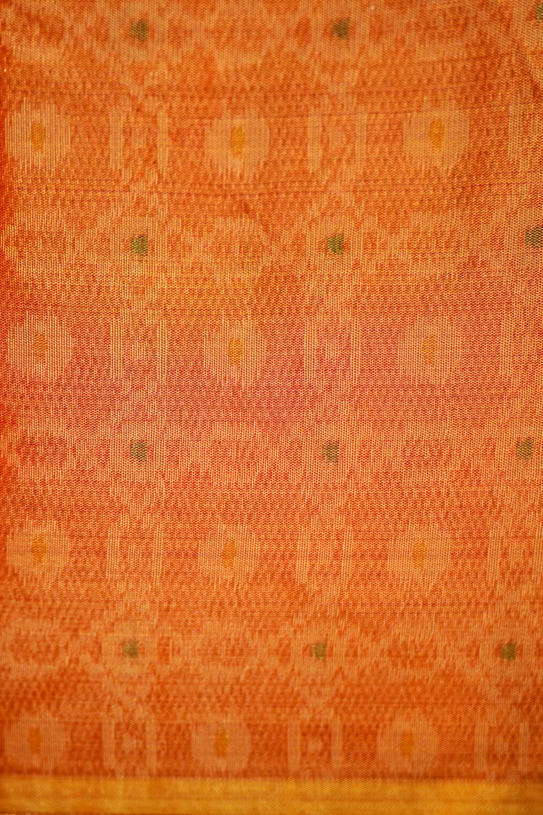 Golden Banarasi Silk Tissue Saree with Ikkat-Patola Inspired Weave