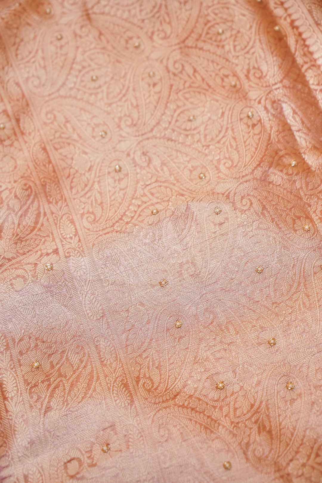 Onion Pink Maharani Tissue Silk Pichwai Motif Saree