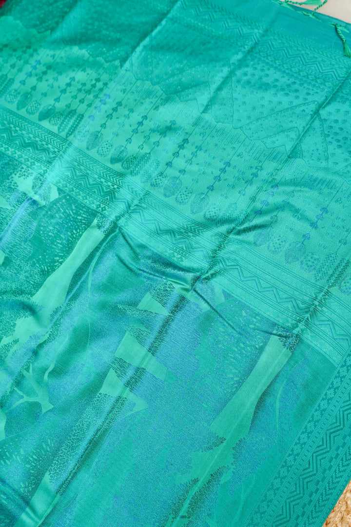 Sage Green Handwoven Pure Banarasi Tanchoi Silk Saree
