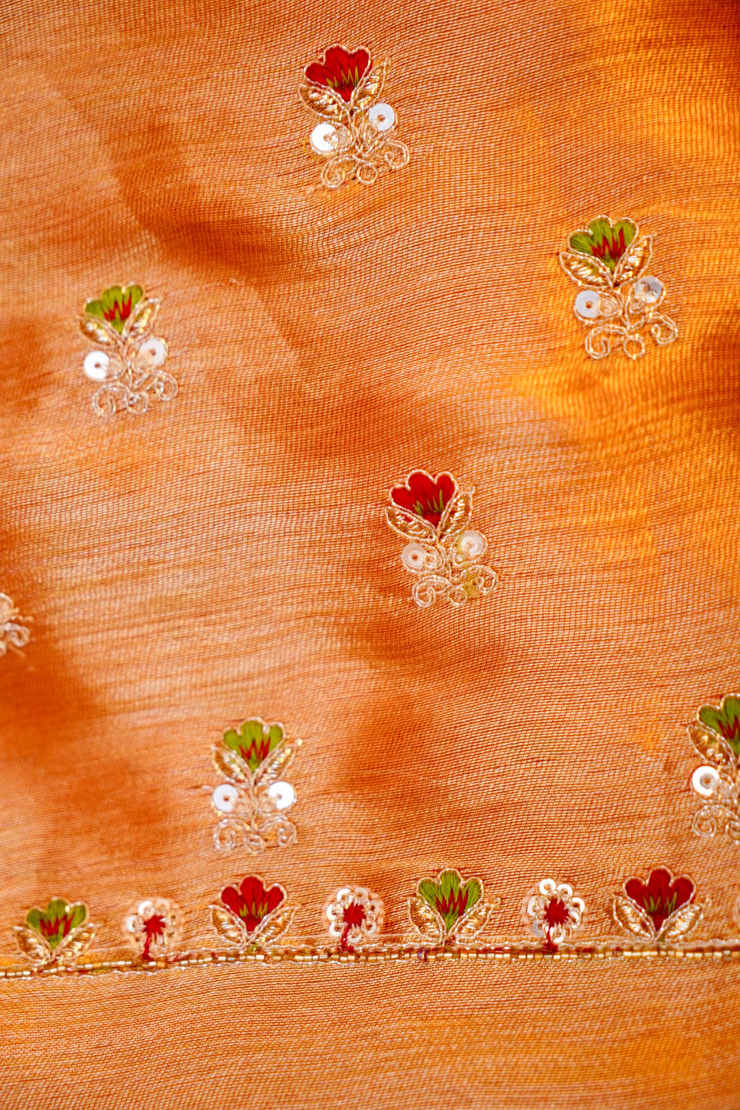 Silver Designer Silk Brocade Saree with Meenakari Embroidery