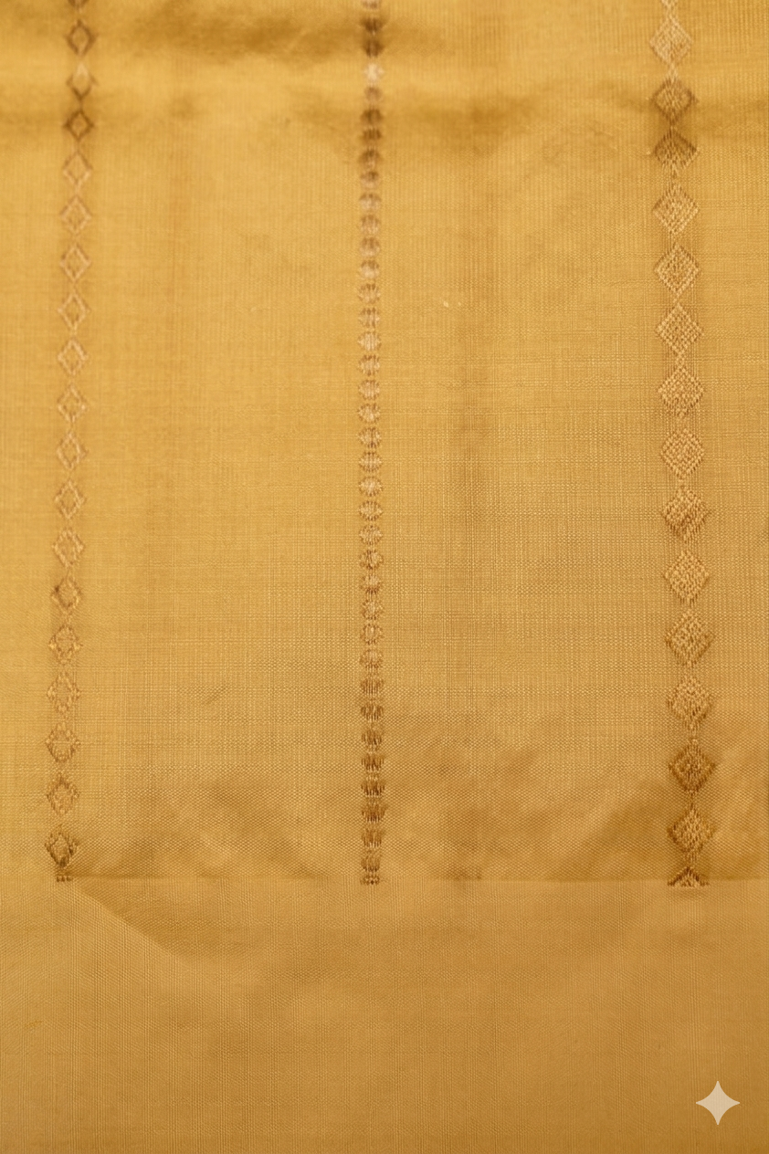 Auspicious Mustard Handwoven Banarasi Pure Puna Silk Saree for Haldi Ceremony with Zari Elephant Motifs
