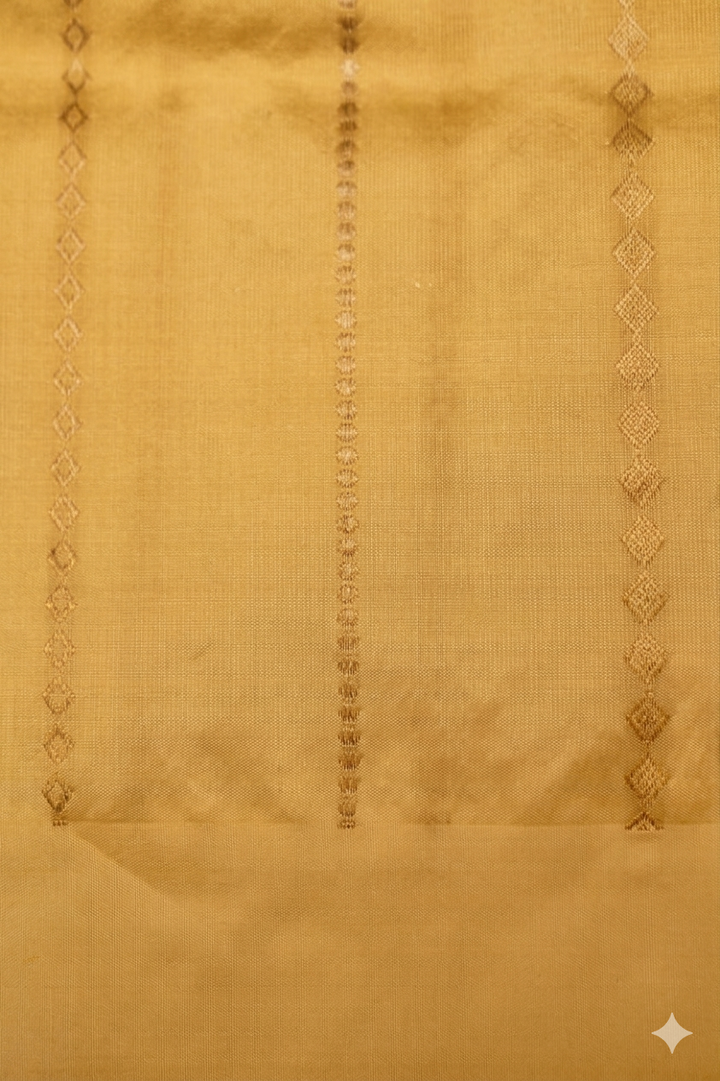Auspicious Mustard Handwoven Banarasi Pure Puna Silk Saree for Haldi Ceremony with Zari Elephant Motifs
