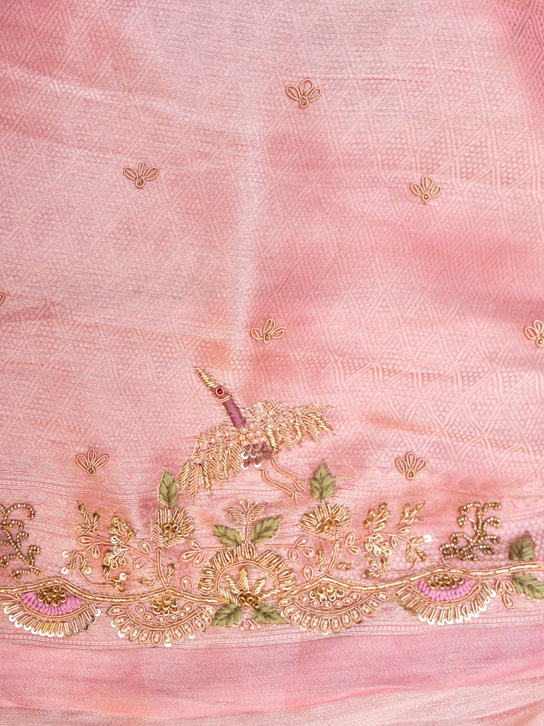 Banarasi Soft Silk Brocade Saree with Meenakari Zardozi Hand Embroidery
