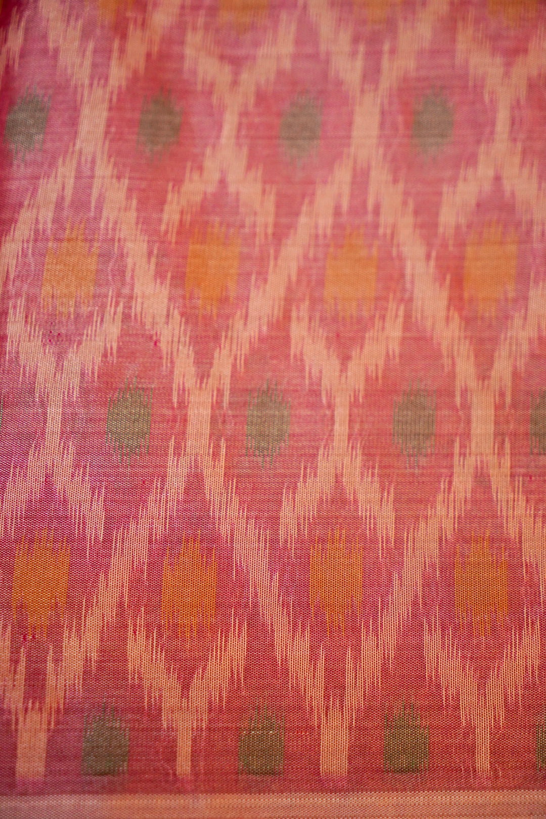Light Gold Banarasi Silk Tissue Saree with Ikkat-Patola Inspired Weave