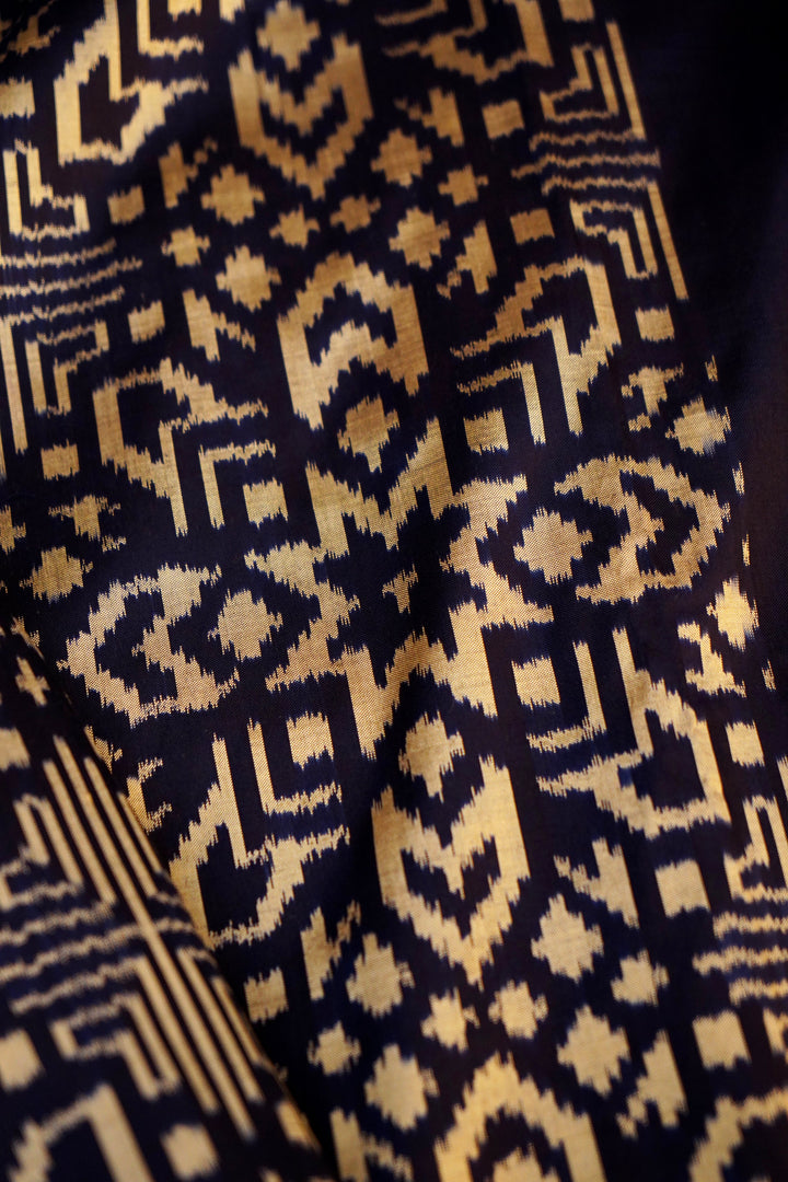 Neelkantha – Designer Navy Blue Pure Patola Silk Zardozi Work Saree