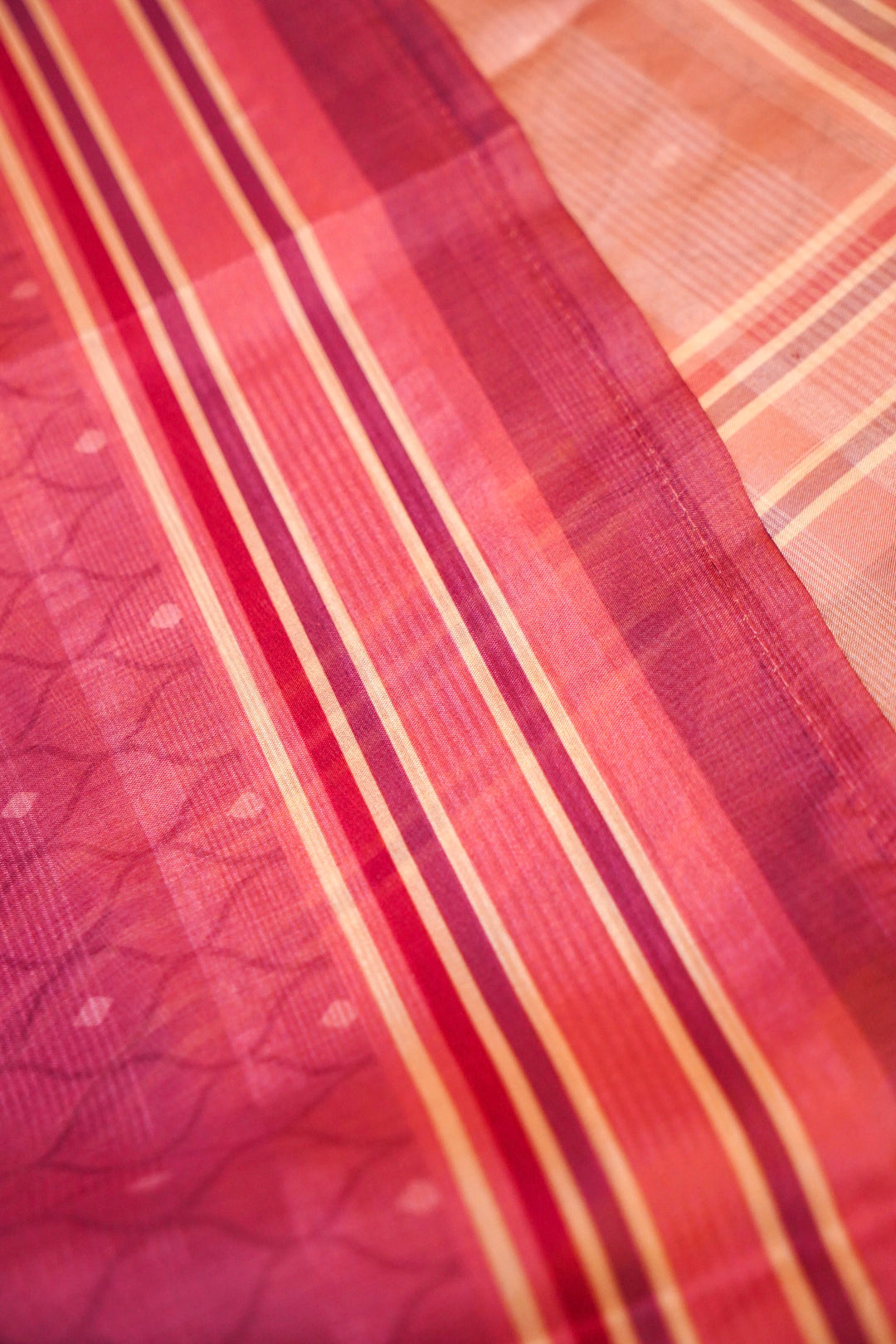 Banarasi Chanderi Tussar Silk Suit with Pink Contrats Dupatta