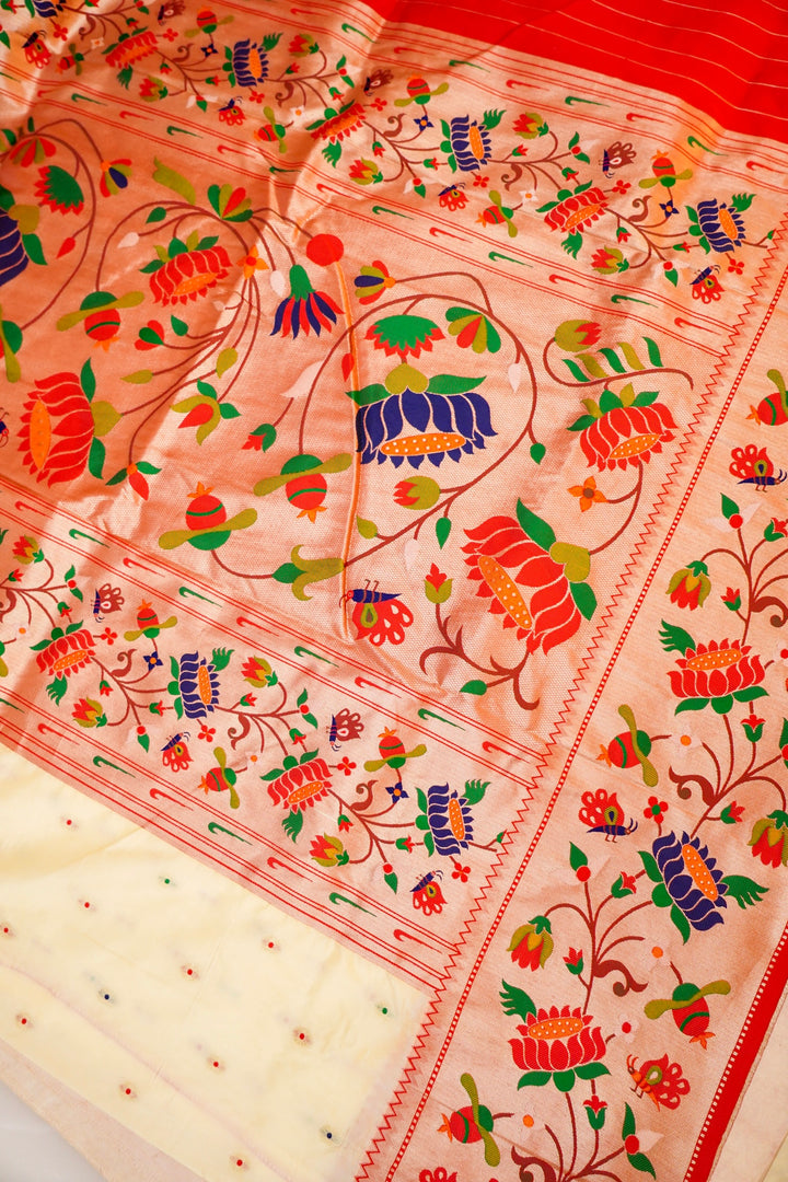 Bridal Reddish Pink Katan Silk with Paithani Pattern Saree
