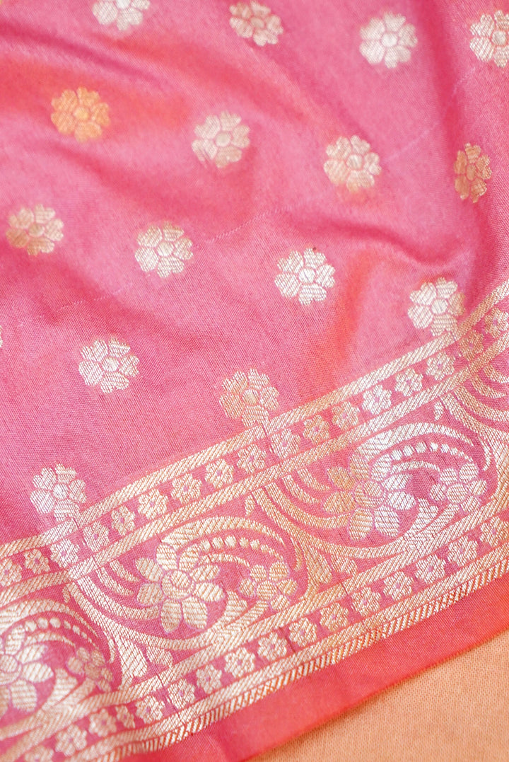 Baby Pink Banarasi Silk Jaal Suit with Banarasi Booti Dupatta
