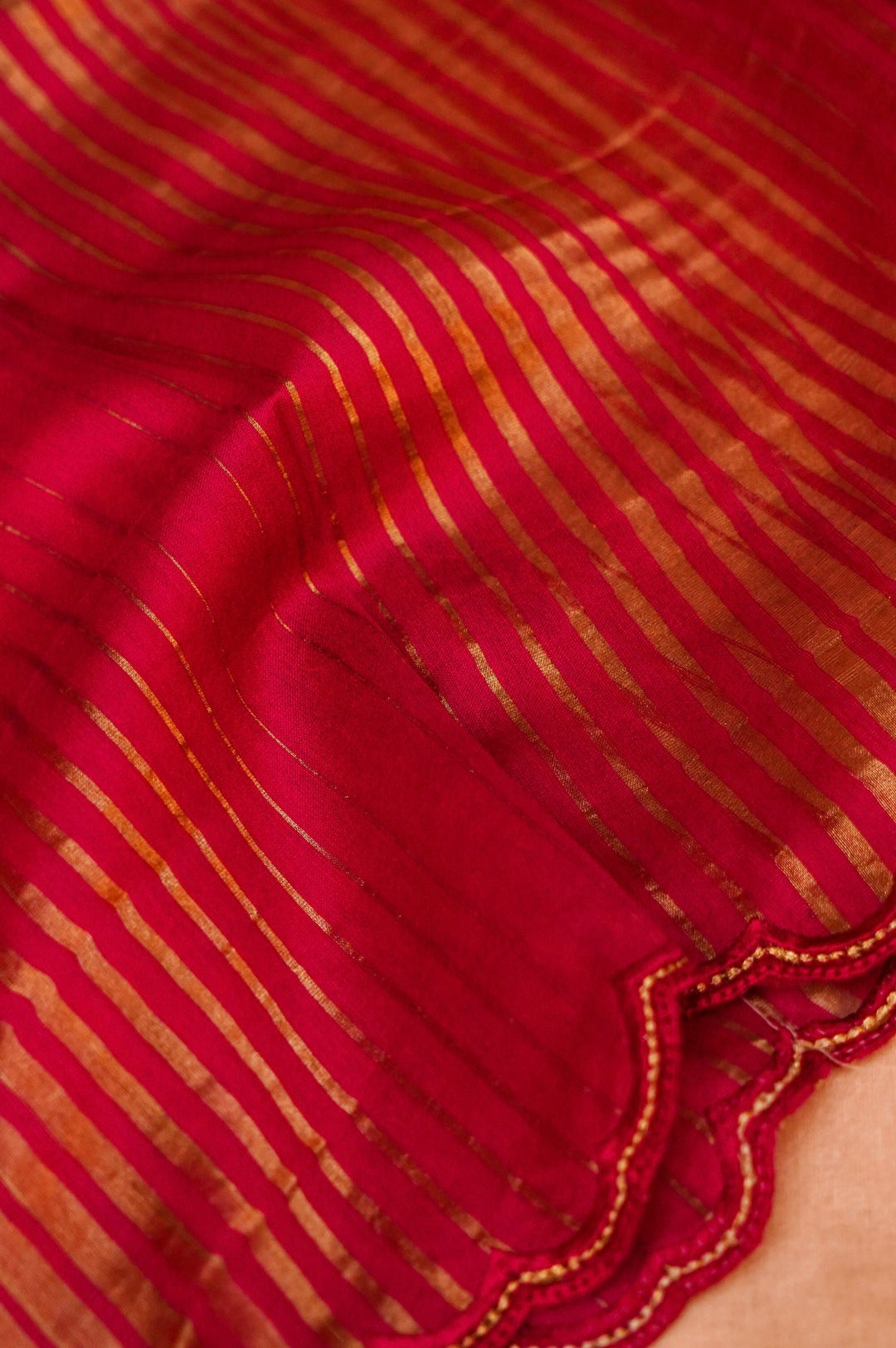 Pink Pure Chanderi Silk Suit Set with Antique Embroidery