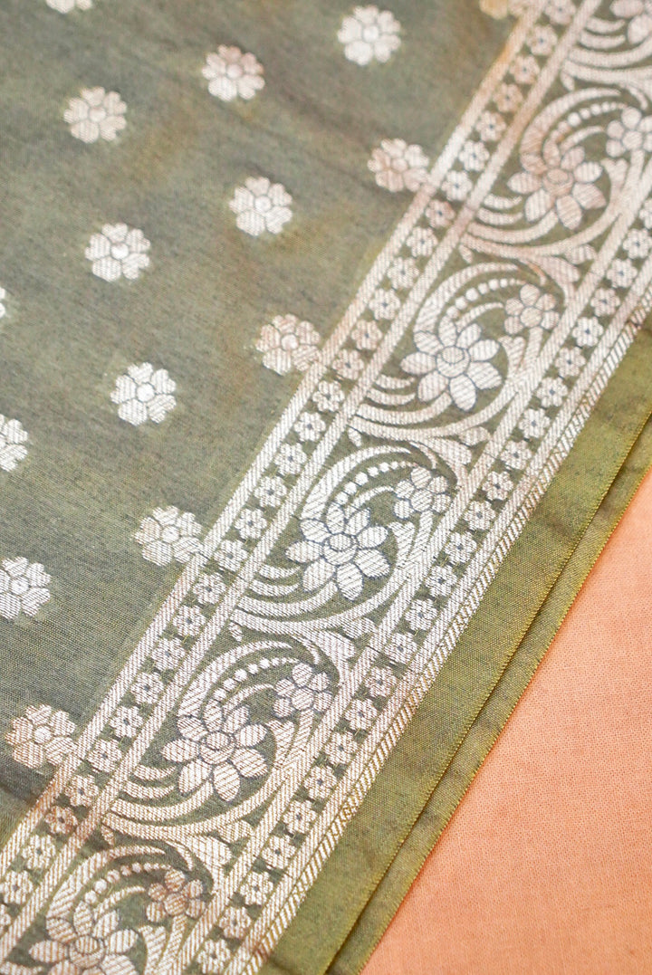 Pista Green Bridal Banarasi Silk Jaal Suit with Banarasi Booti Dupatta