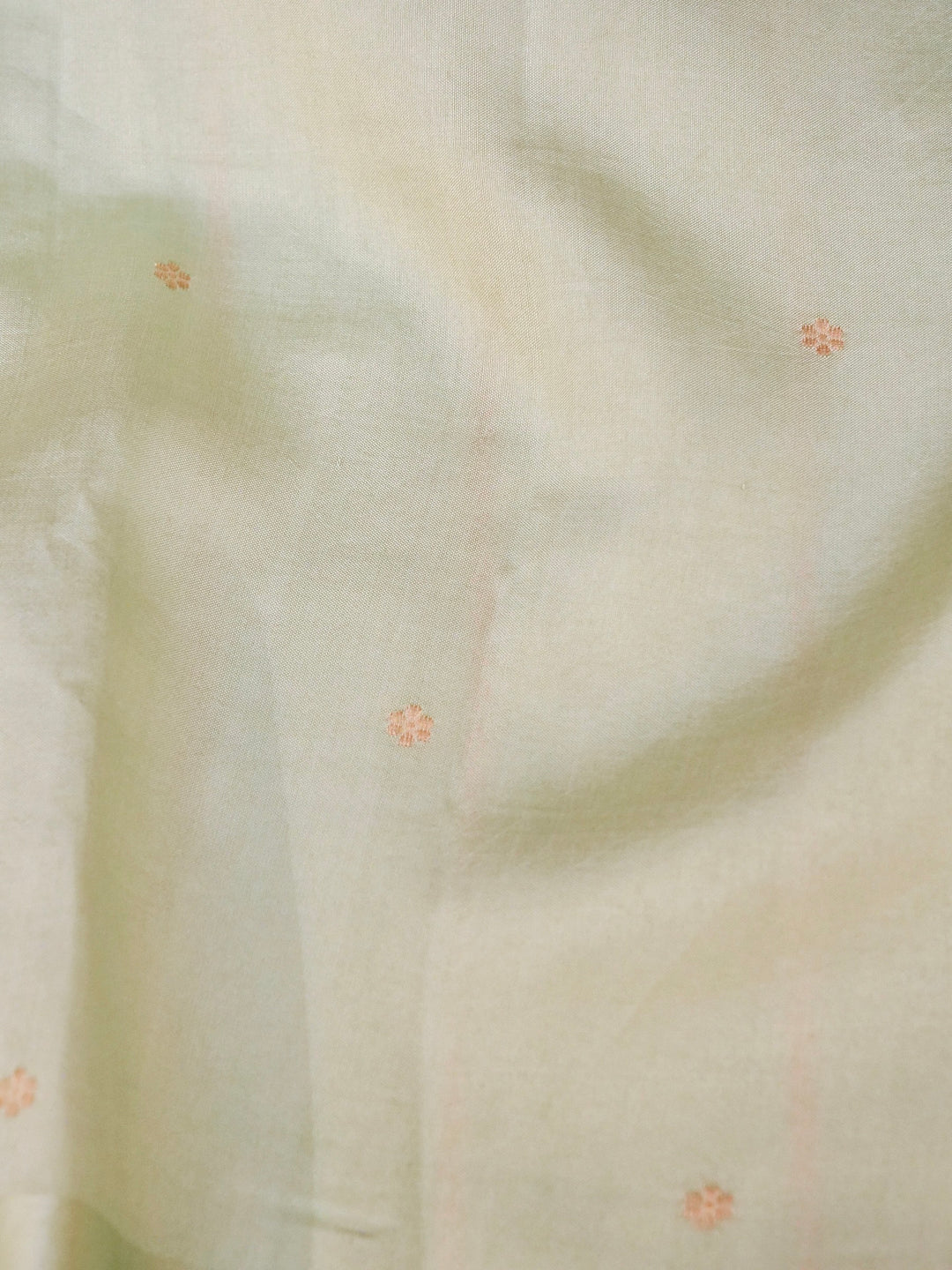 Handwoven Banarasi Pure Pastel Green Mashru Silk Saree with Zari Shikargah Weave View 4