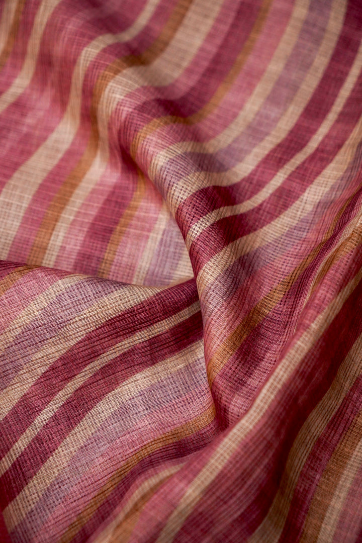 Artisanal Kota Check Saree with Multicolor Leheriya Aari Tari Handwork Pichwai Kalamkari Pallu View 4