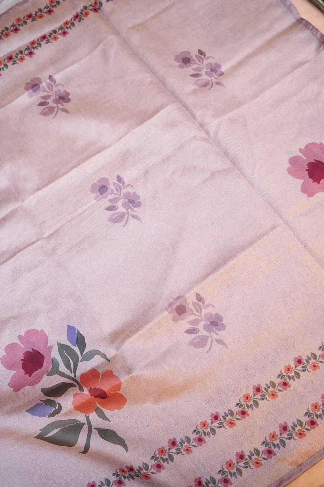 Lavender Banarasi Chanderi Tussar Silk Suit Set