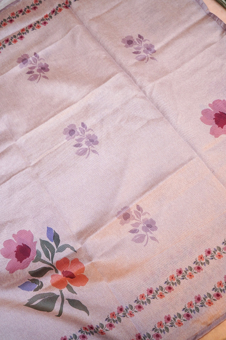Lavender Banarasi Chanderi Tussar Silk Suit Set