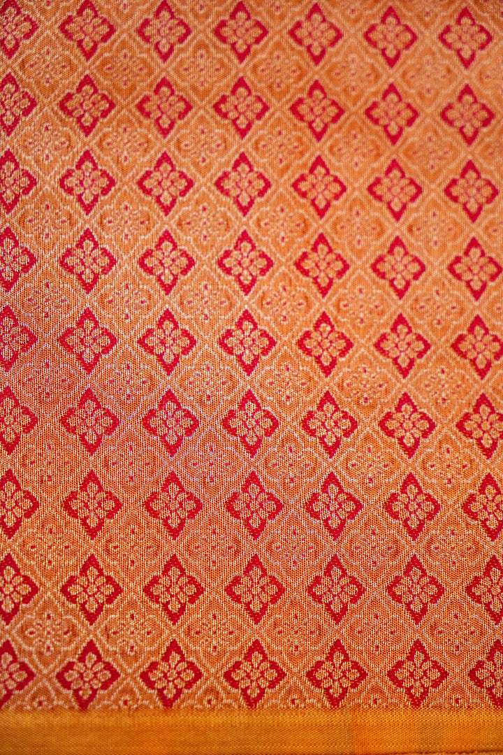 Rose Gold Banarasi Tissue Silk Saree with Zari Nandi Motifs