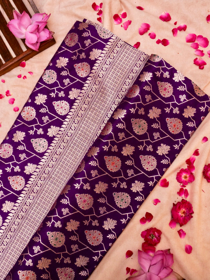 Handloom Banarasi Regal Purple Katan Silk Saree