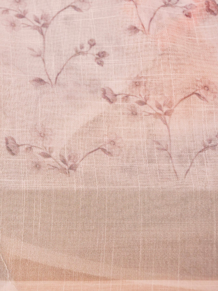 Soft White Floral Printed Cotton Kota Saree