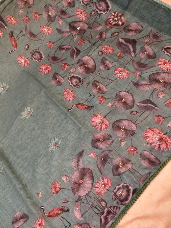 One Saree for Every Day of Summer-Floral Printed Cotton Saree