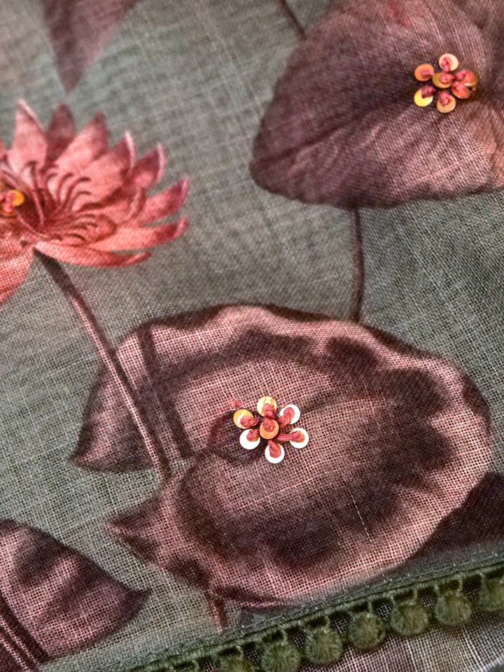 One Saree for Every Day of Summer-Floral Printed Cotton Saree