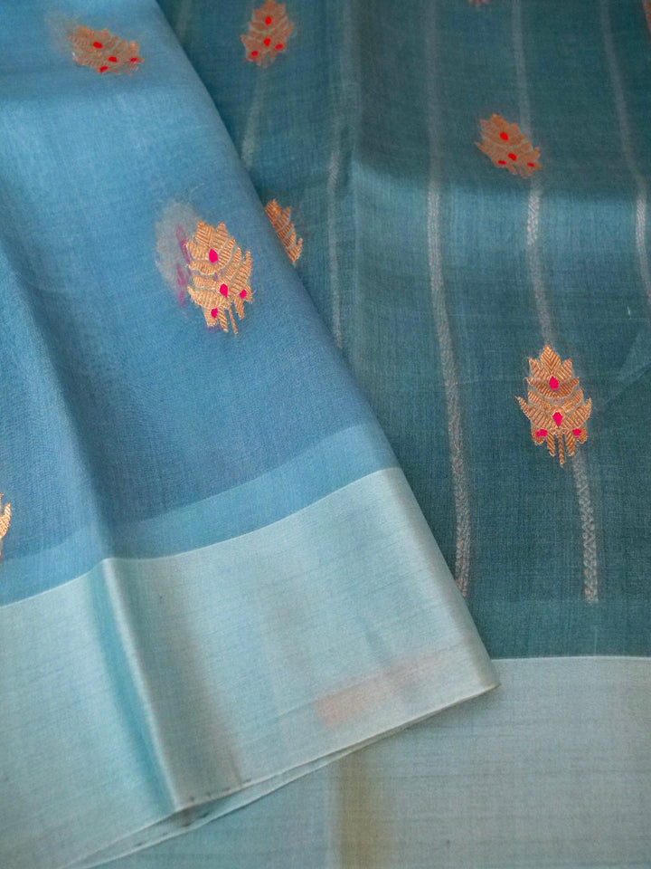 Handwoven Banarasi Organza Saree with Meenakari & Kadwa Weave
