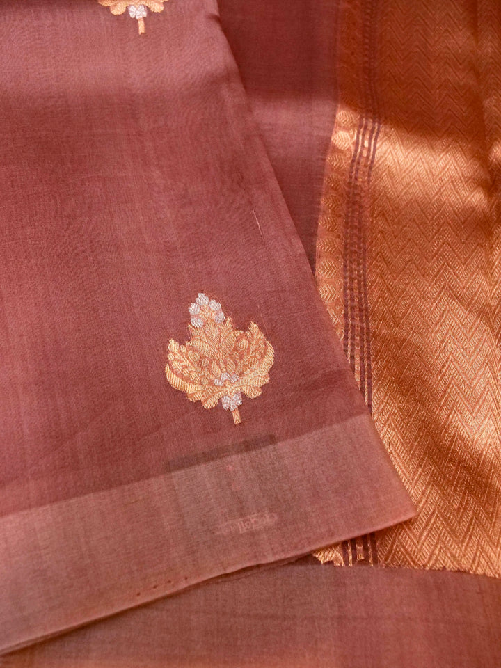 Handwoven Banarasi Organza Kora Khadwa Woven Saree