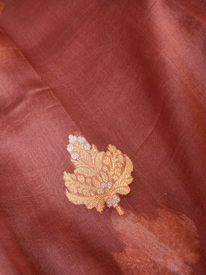 Handwoven Banarasi Organza Kora Khadwa Woven Saree