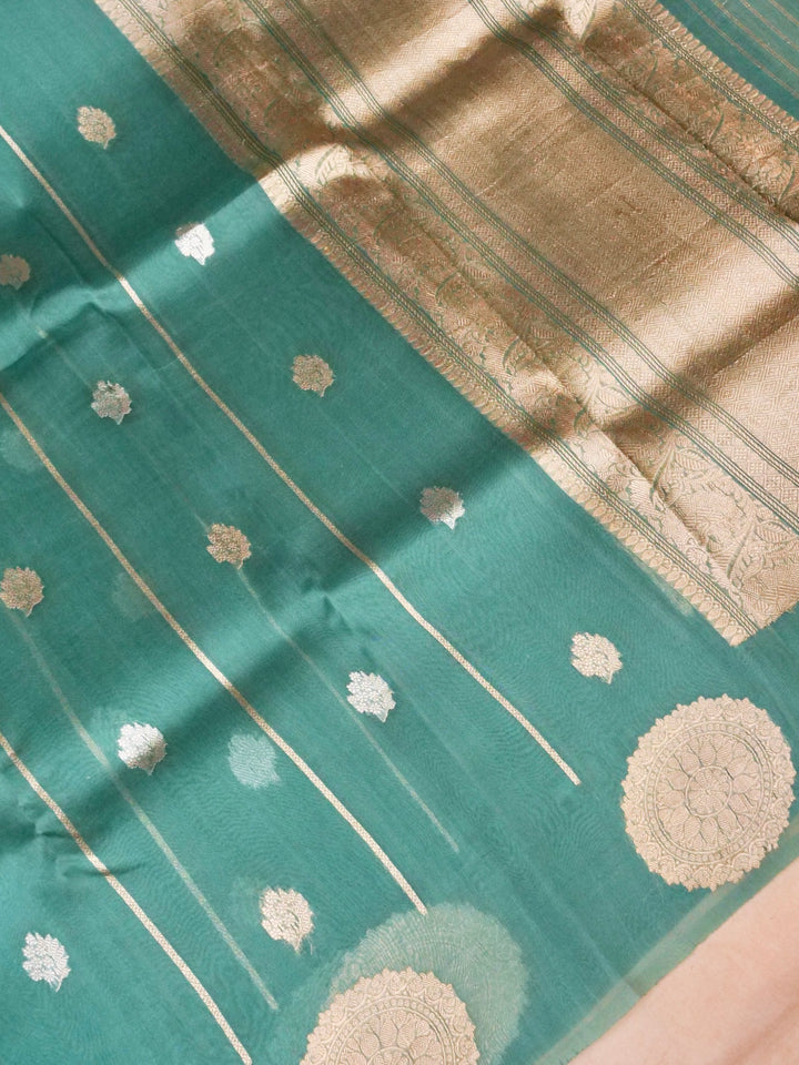 Handwoven Banarasi Organza Kora Saree