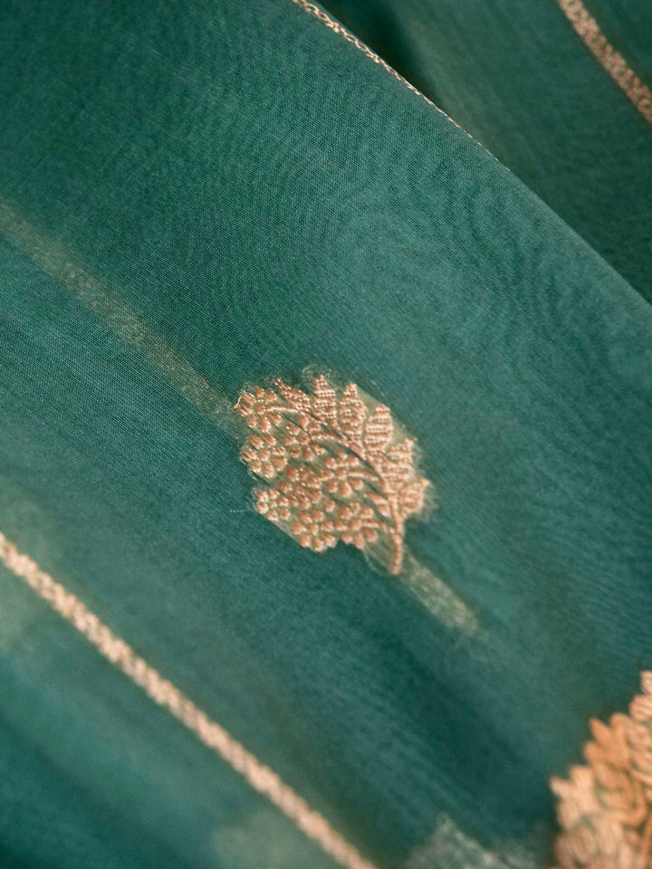 Handwoven Banarasi Organza Kora Saree