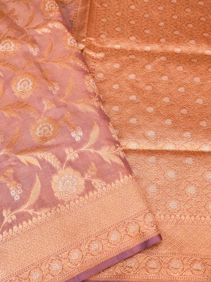 Handloom Tissue by Katan Silk Floral Jaal Sonaroopa Saree
