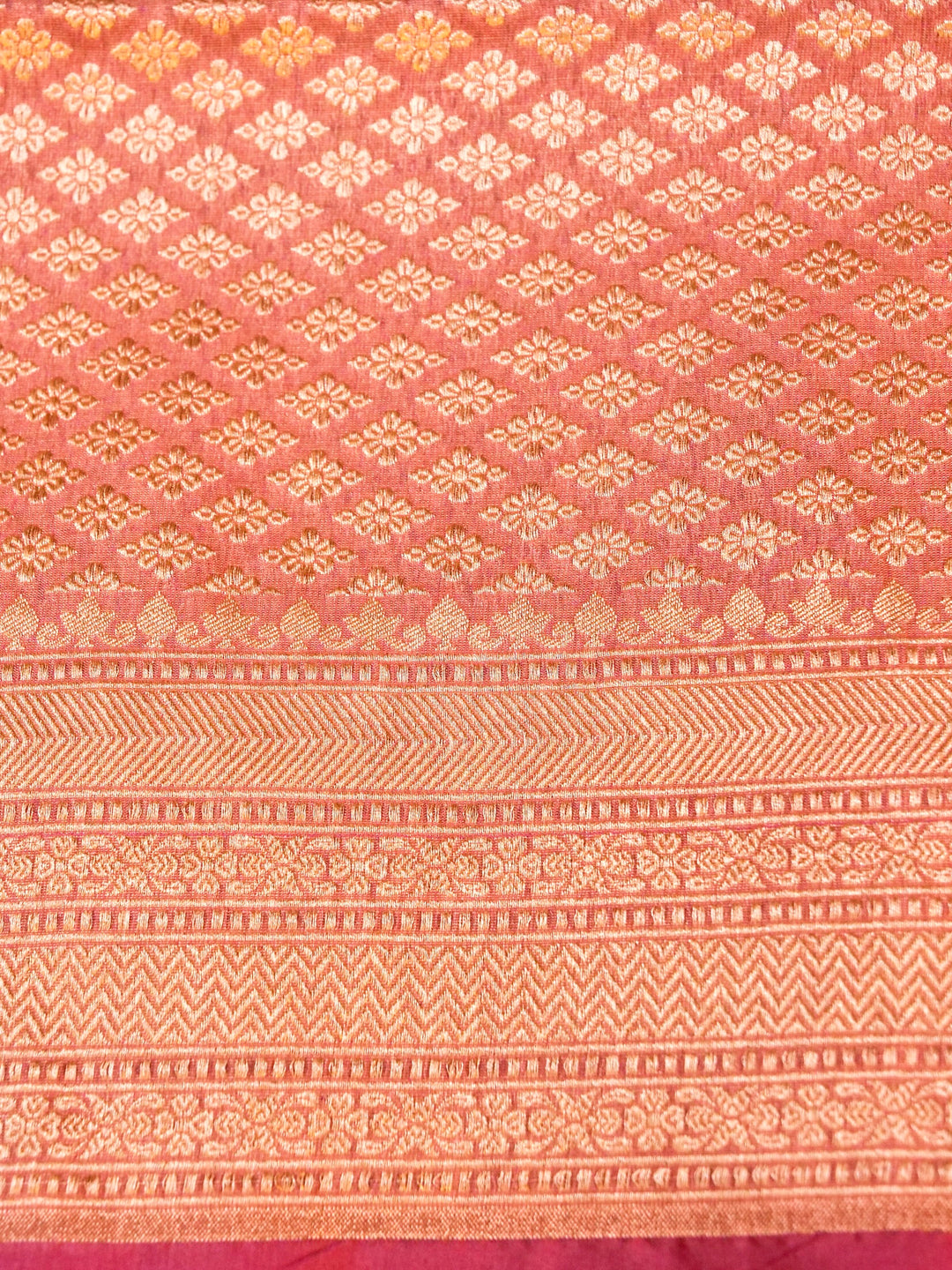 Raw Pink Handloom Saree with Khadwa Woven