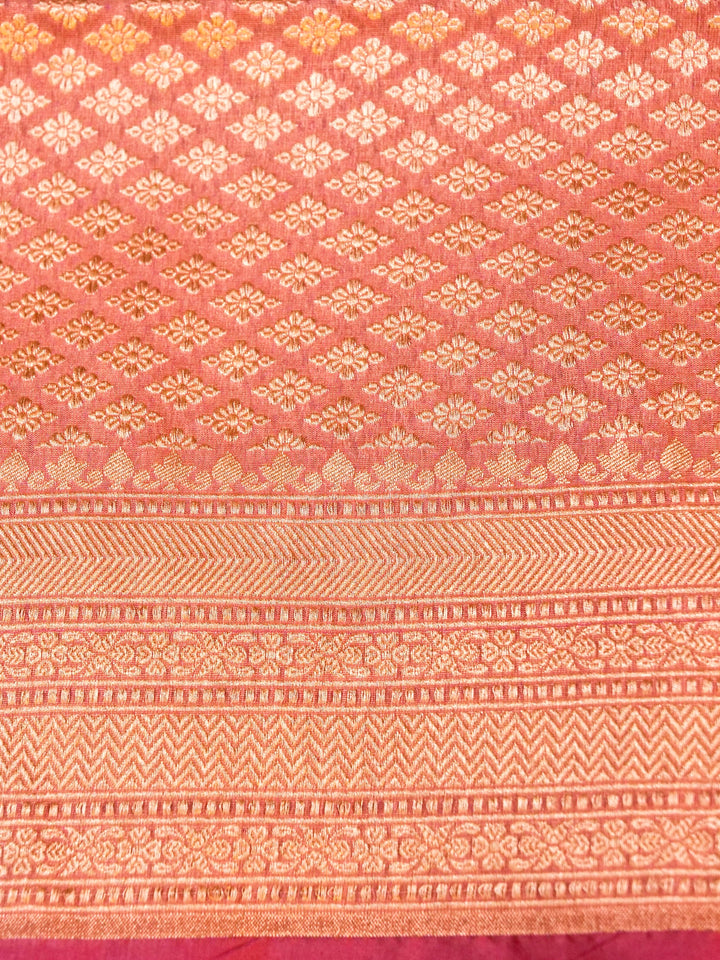 Raw Pink Handloom Saree with Khadwa Woven