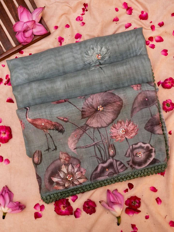 One Saree for Every Day of Summer-Floral Printed Cotton Saree