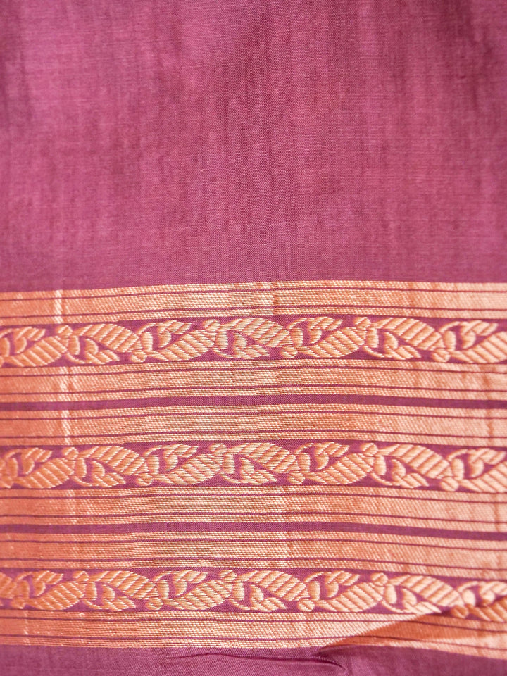 Pure Handloom Banarasi Mauve Jaal Katan Silk Saree