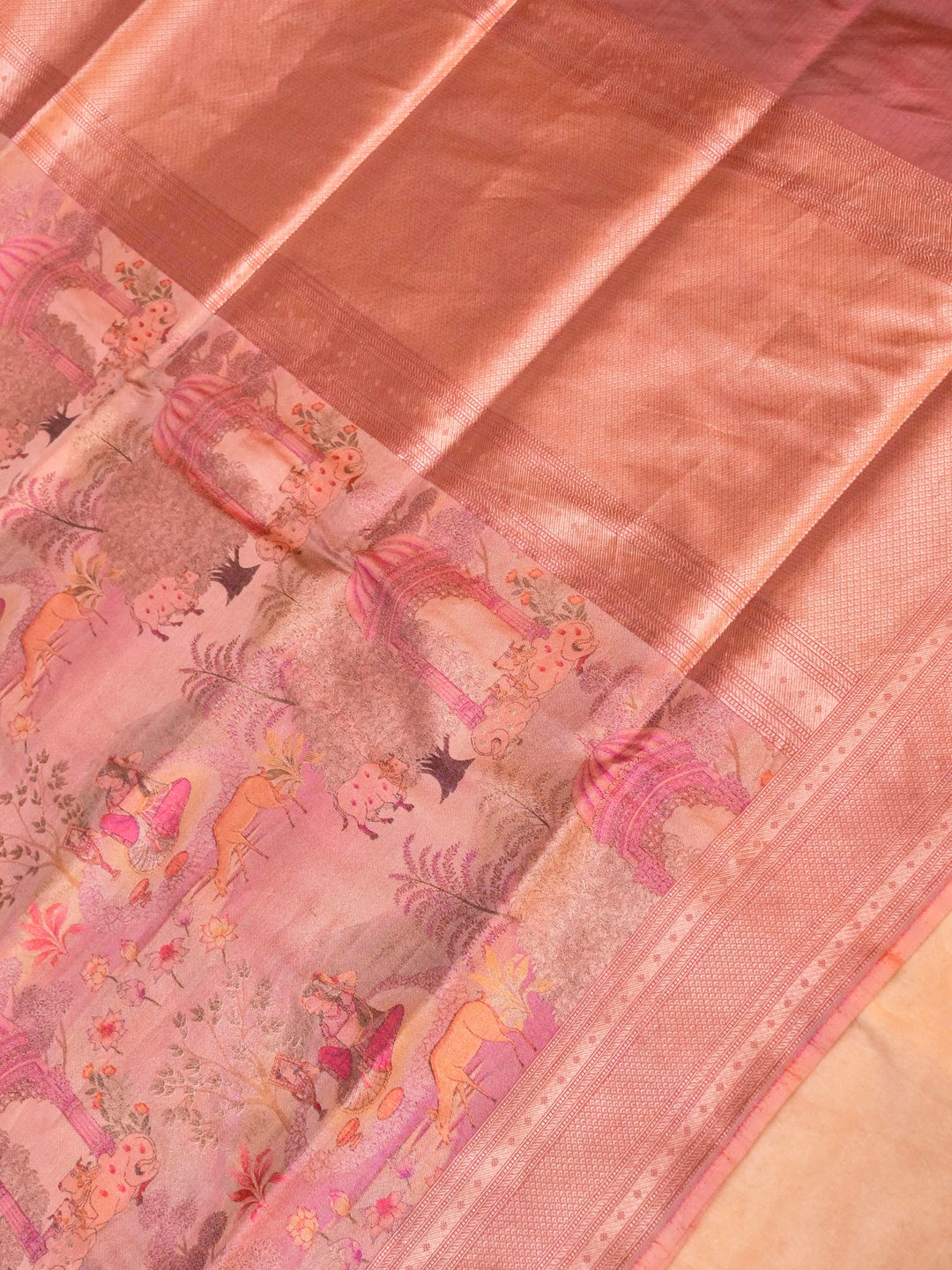 Handloom Katan by Tissue Pichwai Woven Handcrafted Saree
