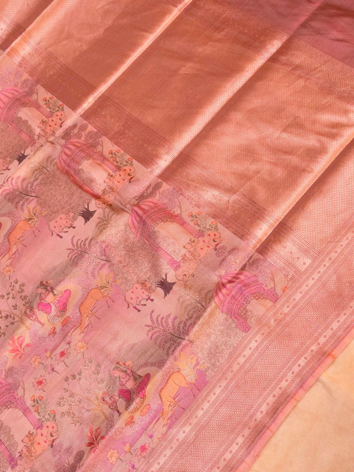 Handloom Katan by Tissue Pichwai Woven Handcrafted Saree