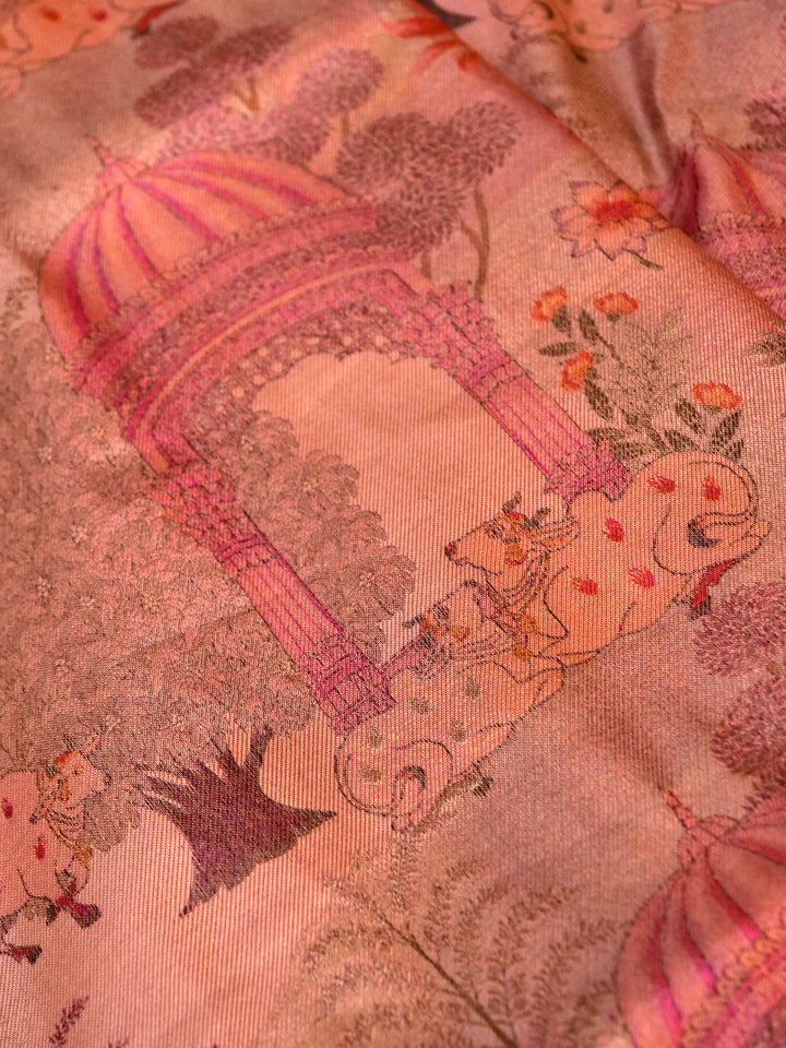 Handloom Katan by Tissue Pichwai Woven Handcrafted Saree
